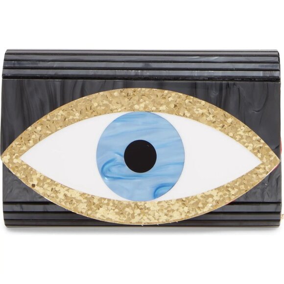 Kurt Geiger Handbags - Kurt Geiger Stunning Blue Eye Clutch W/ Detachable Chain Strap, NWOT